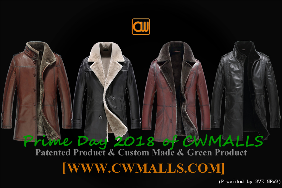 Prime Day 2018 Custom Made -“CWMALLS® Multifunctional Shearling Leather Pea Coat”