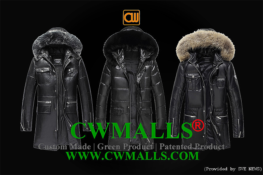 9.28 CWMALLS Hooded Leather Down Jacket